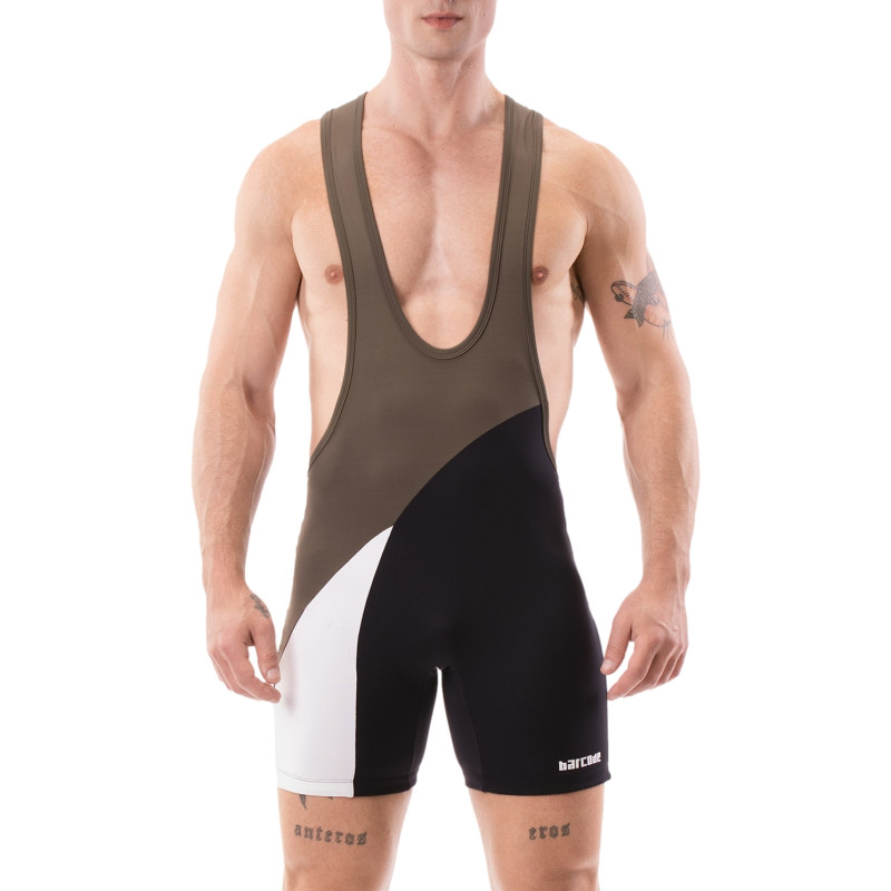 Barcode Berlin Body Singlet Luckenwalde Kaki-Noir-Blanc
